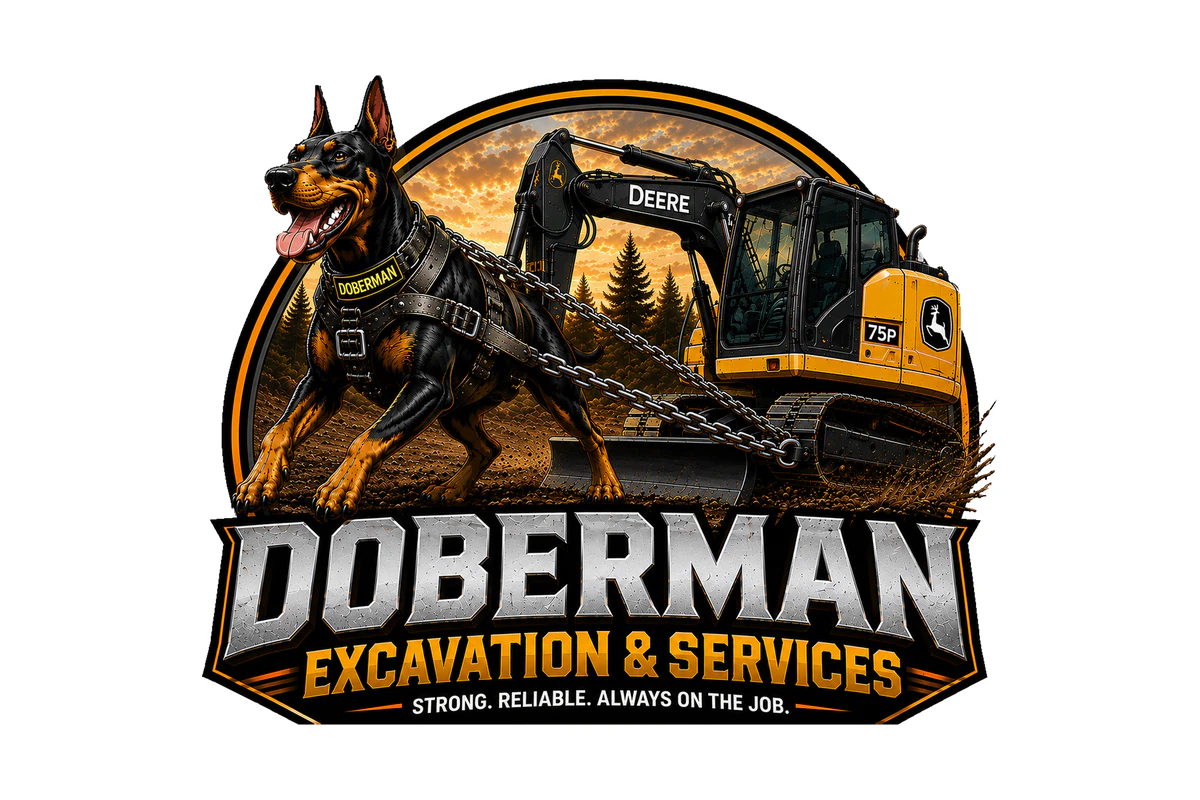 Doberman Excavation & Services logo: excavation and land clearing in Oak Hill, New York